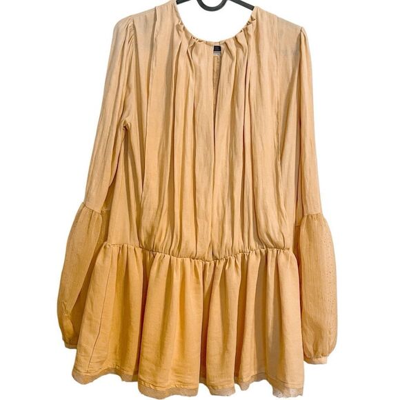 Free People The Soul Serene Peasant Blouse Yellow - Picture 2 of 9